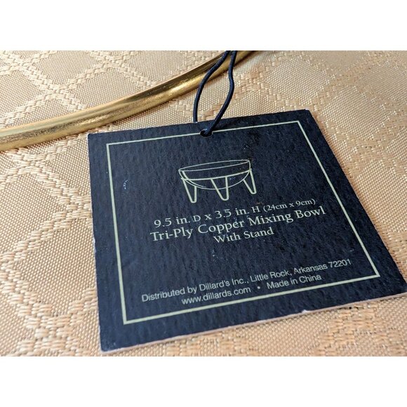 Daniel Cremieux Maison Tri-Ply Copper Mixing Bowl W/ Stand Designed In France - Picture 4 of 8